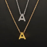 SKHEK Stainless Steel Necklace Letter Necklace For Women Chain Alphabet Necklace A-Z Initial Pendant Necklaces Couple Jewelry Gifts