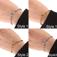 Load image into Gallery viewer, Fashion 316L Stainless Steel Bracelets For Women Chain Bracelet Minimalist Charm Bracelet OT Buckle Bracelets Girl Jewelry Gifts