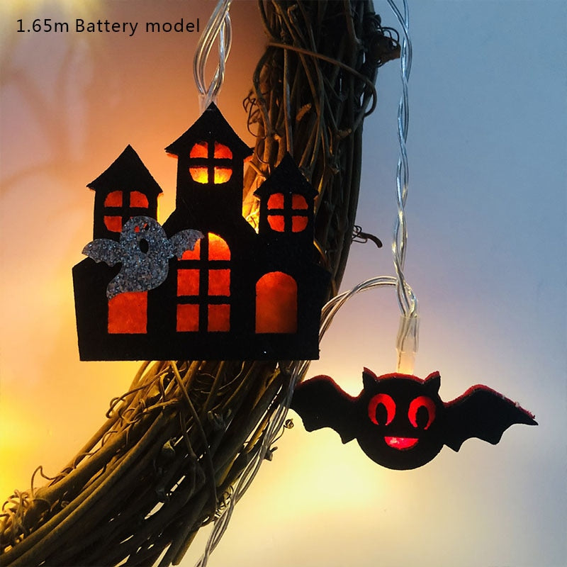 SKHEK 1.65M 10 Light Kids Bedroom Halloween Decor Bat Ghost Castle Gifts Light Halloween Dead Tree Decor Happy 2022 Halloween Gifts