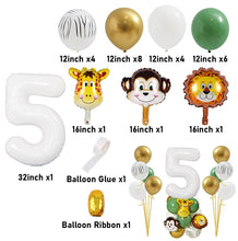 Load image into Gallery viewer, Skhek  Jungle Animal Balloon Gold Number Globos Safari Birthday Party Decoration Kids Baby Shower Baloon 1St Birthday Party Decor