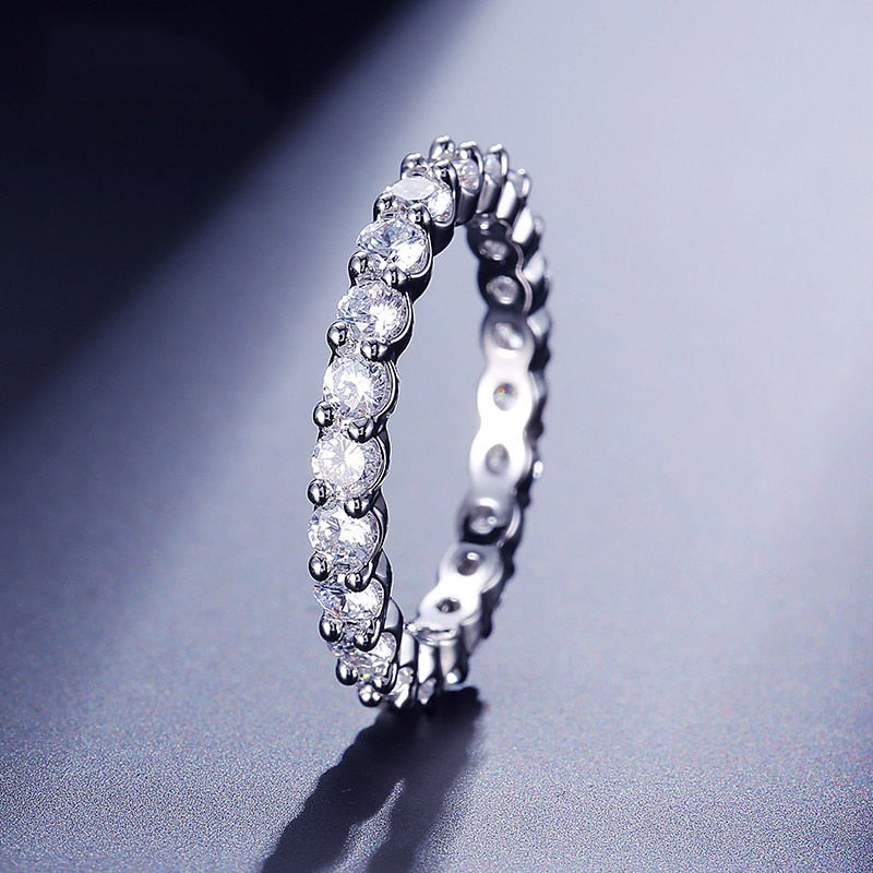 Skhek Handmade Luxury Multicolor Irregular Zircon Rings for Women Eternity Promise CZ Crystal Wedding Ring Engagement Jewelry Gift