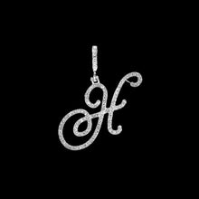 Load image into Gallery viewer, SKHEK Fashion 26 Cursive Initial Letter Zircon Pendant Necklace For Women Shiny Crystal Alphabet Rope Chain Necklace Hip Hop Jewelry