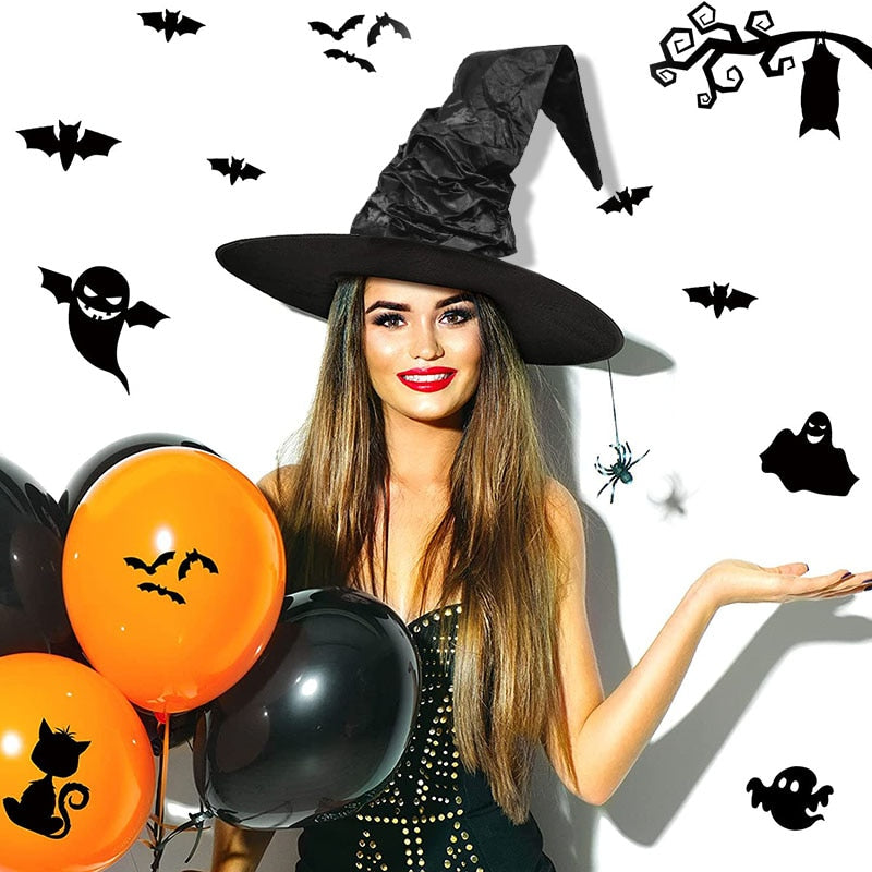 SKHEK Halloween Halloween Black Folds Witch Wizard Hat Party
