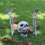 SKHEK Halloween Halloween Realistic Skull Skeleton Head Human Hand Arms For Halloween Party Home Garden Lawn Decor Haunted House Horror Props