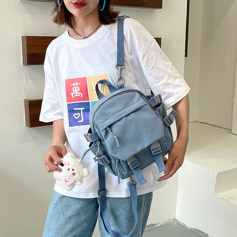 Skhek Back to school supplies Fashion Kawaii Mini Backpack Women Shoulder Bag For Teenage Girls Multi-Function Small Bagpack Ladies Travle School Backpacks