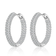Load image into Gallery viewer, Skhek Silver Color Zircon Crystal Hoop Earring for Women Wedding Trendy Geometric Circle Daily Wear Paety Jewelry