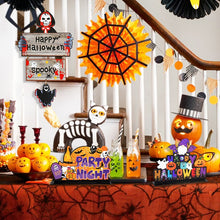 Load image into Gallery viewer, SKHEK Halloween Halloween Wooden Ornament Spider Pumpkin Ghost Wood Door Hanging Signs Pendant Halloween Party Decoration For Home Kids Gift New
