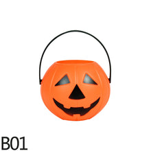 Load image into Gallery viewer, SKHEK 1/3Pcs Halloween Pumpkin Bucket Portable Plastic Candy Basket Trick Or Treat Kids Gift Packaging Halloween Party Decor Supplies