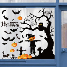 Load image into Gallery viewer, SKHEK 2023 Halloween Party Supplies Skeleton Window Stickers Skull Wall Sticker Haunted House Horror Halloween Decoration For Home