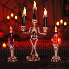 Load image into Gallery viewer, SKHEK Halloween LED Lights Horror Skull Ghost Holding Candle Lamp Happy Holloween Party Decoration For Home Bar Decoration Light