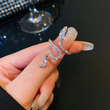 Load image into Gallery viewer, Skhek 2023 Punk Rhinestones Open Adjustable Snake Ring For Women Animal Resizable Knuckle Fashion Party Finger Rings Jewelry Girl Gift