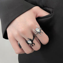 Load image into Gallery viewer, Skhek Vintage Spider Ring For Women Silver Plated Open Rings Artificial Gemstone Korea Trendy Hollow Finger Rings Couple Jewelry Gift
