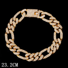 Load image into Gallery viewer, Skhek Fashion Luxury Iced Out Prong Cuban Link Chain Anklet For Women Men Bling Full Rhinestone Anklets Bracelet Hip Hop Foot Jewelry