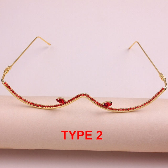 Skhek Pendant Glasses Frame Designer Luxury Retro Sunglasses Boho Without Lens Women's Accessories Eyes Glasses Face Jewelry