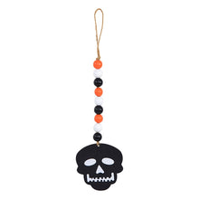 Load image into Gallery viewer, SKHEK Halloween Halloween Wooden Beads Garland Pumpkin Ghost Skull Wood Chip Pendant Halloween Party Decoration For Home Rustic Hanging Ornament
