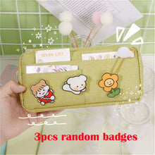 Load image into Gallery viewer, Skhek Back to School Kawaii Pencil Case Candy Color Pencil Bag With Badges Large Capacity Pen Case Canvas Stationery Holder Organizer Back To School