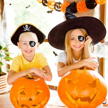 Load image into Gallery viewer, SKHEK Halloween 6/12Pcs Pirate Eye Patches Felt Skeleton One Eye Patch Halloween Captain Pirate Costume Cosplay Kids Birthday Party Decoration