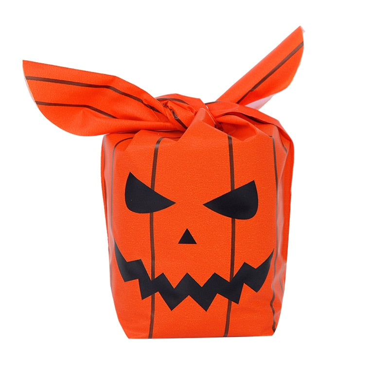 SKHEK 50/25 Pcs Halloween Goodie Bags For Trick-Or-Treating Halloween Party Favors Snacks Candy Trick Or Treat Bags 17 * 10Cm