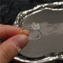 Load image into Gallery viewer, SKHEK 2022 Kpop Goth Vintage Y2K Clear Acrylic Heart Star Flower Geometric Ring For Egirl Party Aesthetic Jewelry Accessories Gifts