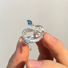 Load image into Gallery viewer, Skhek    Vintage Punk Snake Shape Ring for Men Women Korean Elegant Opening Adjustable Crystal Rings Weddings Party Jewelry