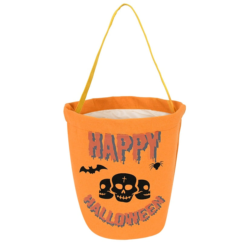 SKHEK Halloween Halloween Pumpkin Candy Bag Portable Gift Snack Cookie Storage Bags Bucket Halloween Party Decor Supplies Kids Trick Or Treat