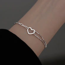 Load image into Gallery viewer, Skhek New Silver Color Heart Chain Bracelet &amp; Bangle for Women Fine Fashion Jewelry Wedding Party Gift 2023 Trend y2k Accessories