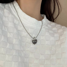 Load image into Gallery viewer, Skhek Elegant Split Love Flashing Zircon Necklace For Women Sweet Pink Heart Pendant Choker Party Wearing Accessories Jewelry Gifts