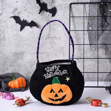 Load image into Gallery viewer, SKHEK Cute Halloween Candy Bag Haloween Pumpkin Witch Black Cat Handbag Trick Or Treat Gift Bag Kids Favor Happy Halloween Party Decor