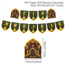Load image into Gallery viewer, Skhek  Eid Mubarak Banner Bunting Balloons Plates Napkins Tablecloth Kareem Ramadan Decoration Muslim Islamic Festival Party Supplies