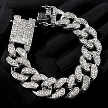 Load image into Gallery viewer, Skhek Hip Hop 20Mm Iced Out Chunky Cuban Link Chain Necklace For Women Men Bling Paved Rhinestones Thick Cuban Choker Necklace Jewelry