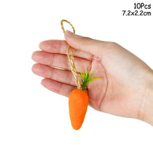 Load image into Gallery viewer, 10pcs Mini Easter Carrot Hanging Ornament Artificial Radish Pendant For Home Room Wall Decoration Easter Party Decor Kids Toy