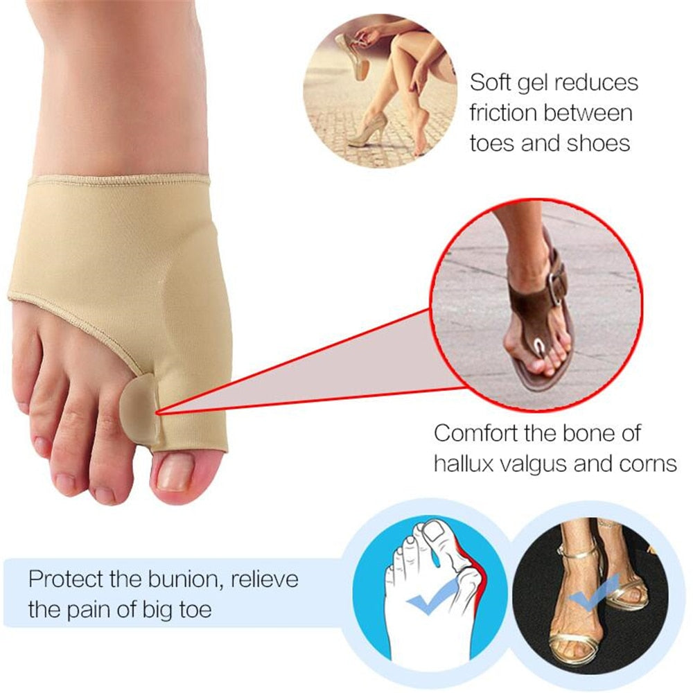 SKHEK 1Pair Toe Separator Hallux Valgus Bunion Corrector Hammer Toe Straightener Foot Pain Relief Orthopedic Pedicure Tools Foot Care