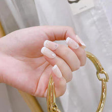 Load image into Gallery viewer, SKHEK Bride Shining Rhinestone Wedding False Nails Ladies Simple Fashion French Fake Nails White Beige Acrylic Nail Tips With Glue