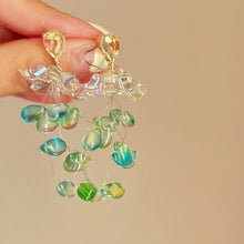 Load image into Gallery viewer, SKHEK Rhinestone Geometric Transparent Acrylic Water Drops Flower Tassel Drop Earrings For Women Girls Party French Jewelry