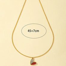 Load image into Gallery viewer, Classic Style Commute Heart Shape Alloy Plating Inlay Rhinestones 14K Gold Plated Women&#39;s Pendant Necklace