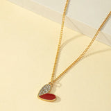 Classic Style Commute Heart Shape Alloy Plating Inlay Rhinestones 14K Gold Plated Women's Pendant Necklace