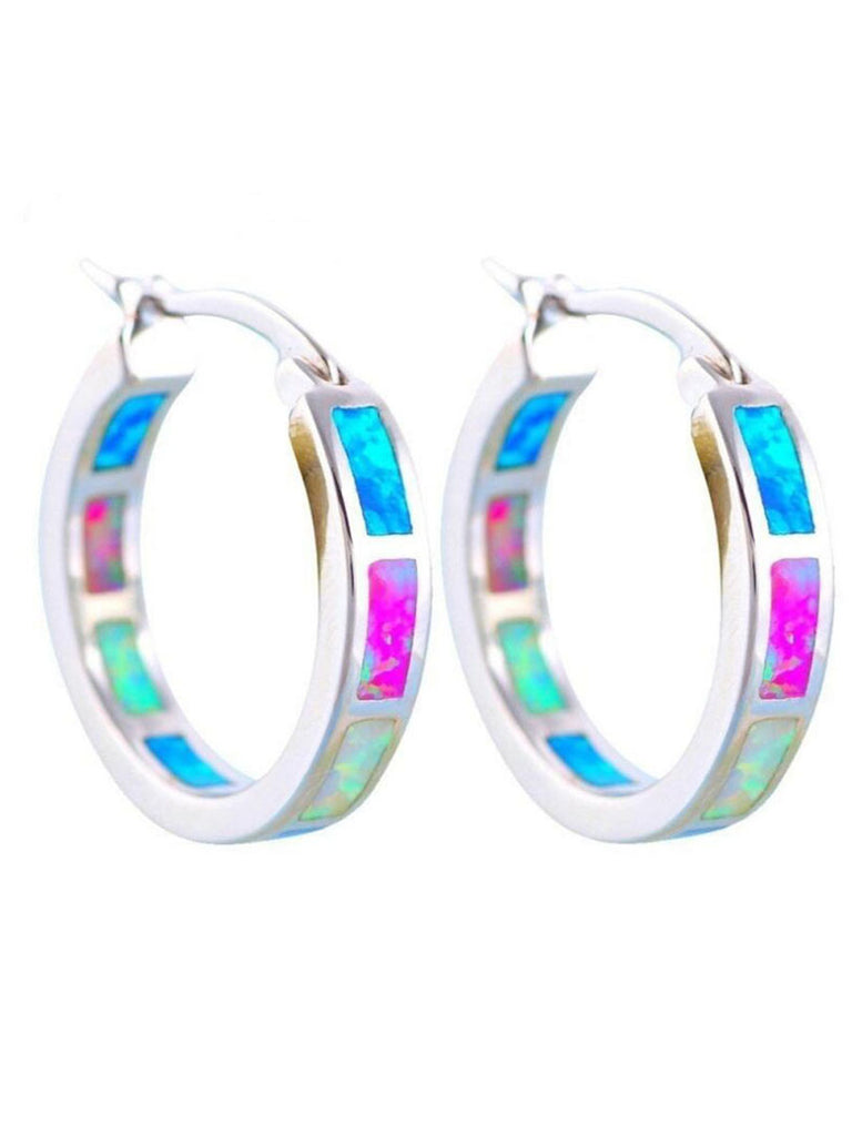 Skhek - Fashion Opal Round Earrings Everyday Versatile