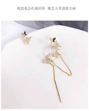 Load image into Gallery viewer, 1pair bride ear hanging earrings brides headdress tassle flower hair decoration wedding hair accessories
