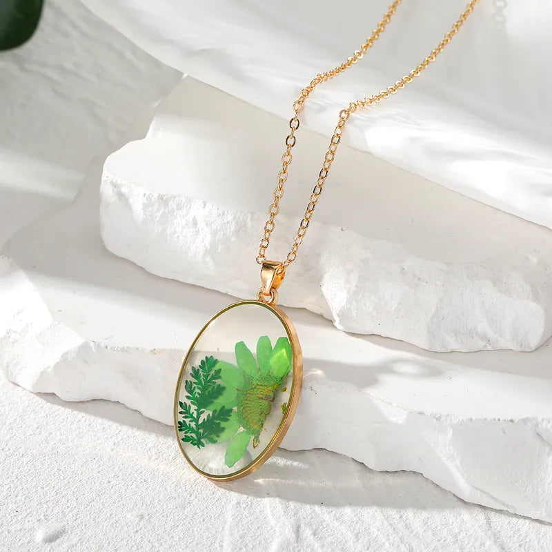 Simple Style Flower Resin Wholesale Pendant Necklace