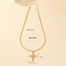 Load image into Gallery viewer, Vacation Cross Alloy Ferroalloy Plating Inlay Acrylic Glass 14K Gold Plated Women&#39;s Pendant Necklace